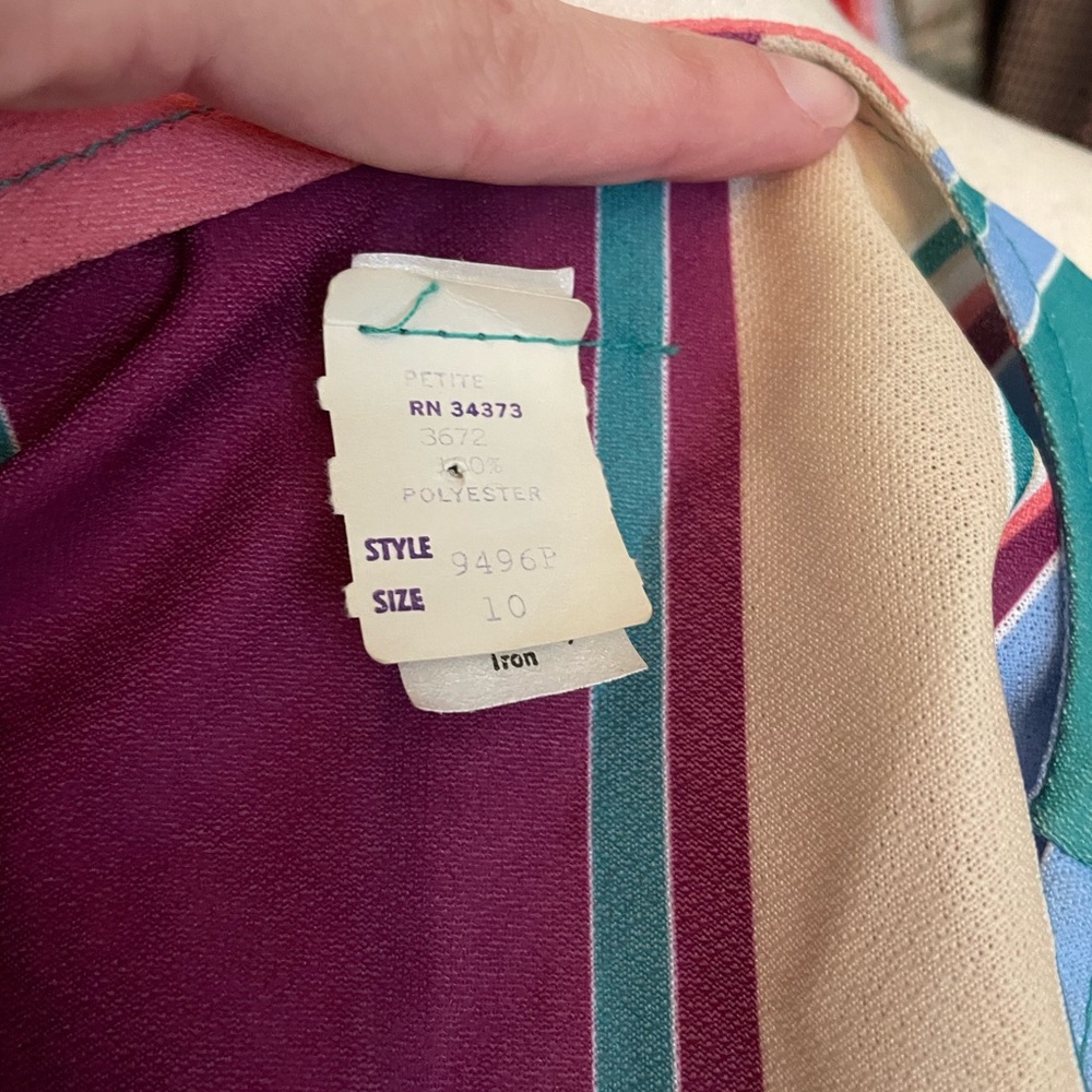 Deadstock Striped Vintage Dress - Size Small - Picture 8 of 9